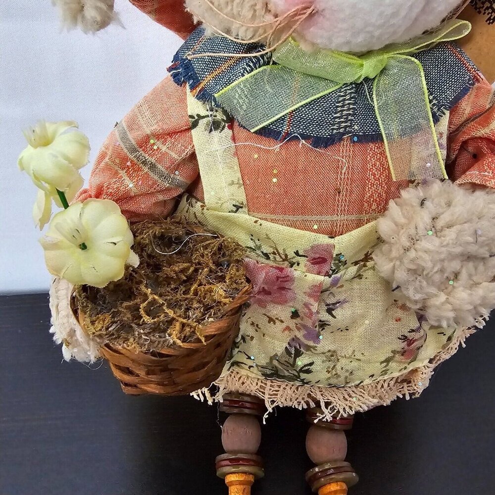 NWT Glitzhome Easter Bunny Rabbit Plush Set 4 18" Posable Leg Spring Shelf Decor - Picture 3 of 14